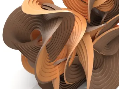 Erik Demaine Curved Crease Sculpture PBR 3D model