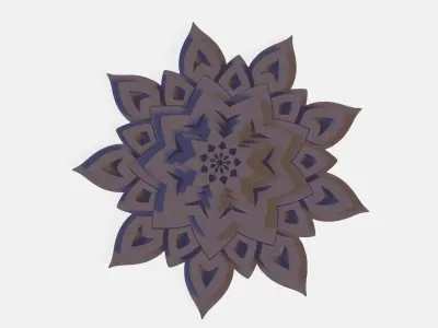 Mandala geometric ornament pattern for CNC or laser engraving 3D print model
