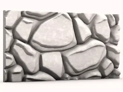Random Stone Wall Construction Mesh 3D model