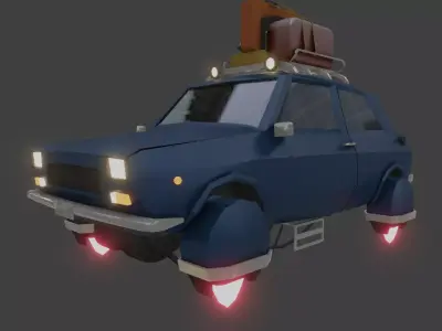 Flying car 127 Free low-poly 3D model