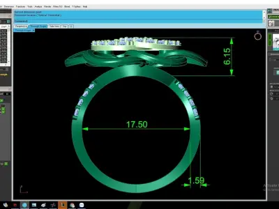 Luxury Floral Cluster Diamond Ring for Women 2889 3D print model
