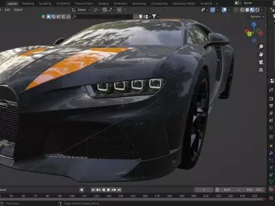 2023 Bugatti Chiron Super Sport Carbon 3D model