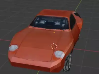 PSX Style Low-Poly Sports Car 3D model