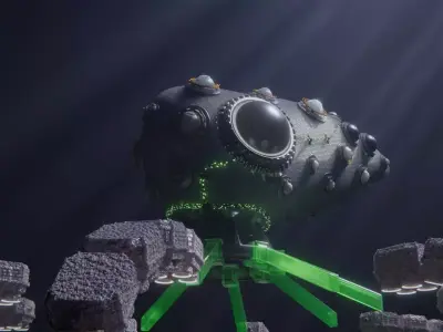 mechanical octopus Low-poly 3D model
