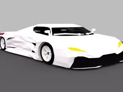 Supercar ZZ16 Low-poly 3D model