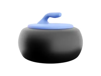 3d Curling Stone icon 3D model