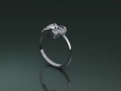 Ring Woman Butterfly  3D print model