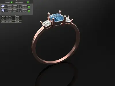 diamond ring 3D print model 2