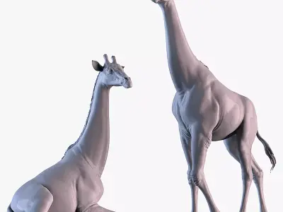 Giraffe Pack Sculpture 3D print model