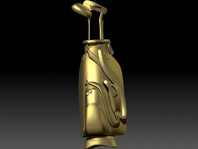 Golf Bag Clubs Sports Pendant Necklace JEWELRY  3D print model