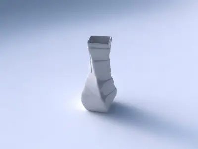Vase twisted larger opening quadratic with smooth ribbons 3D print model