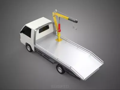 HYDRAULIC CRANE MANUAL HAND CRANK WINCH HOOK JIB TRUCK PICKUP 3D model