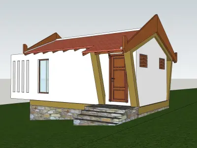 Bungalow on the hill side 3D model