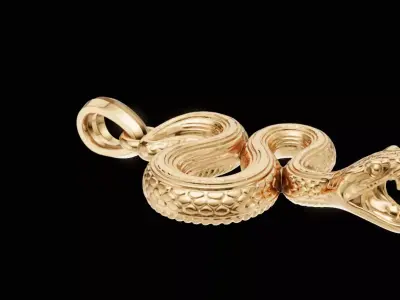 Snake Pendant  Modern Serpent Jewelry 3D Print Model 3D print model
