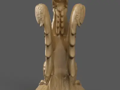 Majestic Phoenix Statue 3D STL Model for Decoration 3D print model
