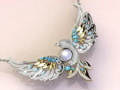  Swan with a pearl 3D print model