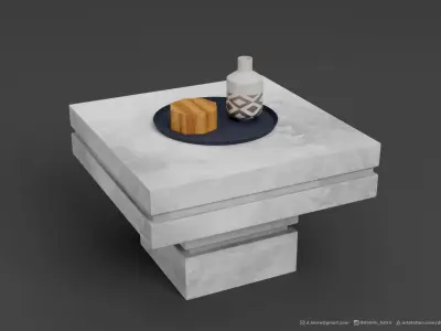 Concrete Table more Gifts  3D model