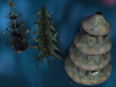 digital scientific Christmas trees 3D model