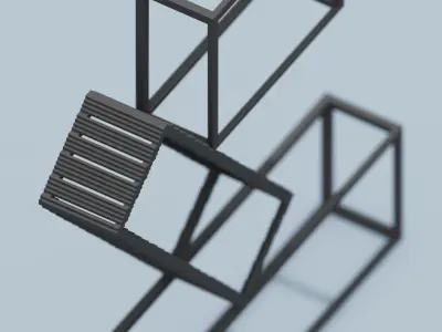 Modern Sculpture Low-poly 3D model