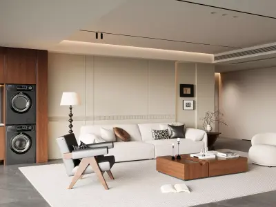 Modern living room 3D model  3D model