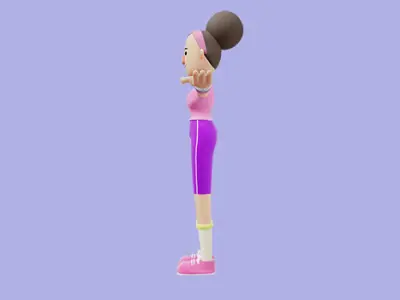 Stylized 3D Yoga Girl Character - Female Cartoon Model 3D model