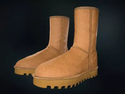 UGG Classic Short II Boots Low-poly 3D model