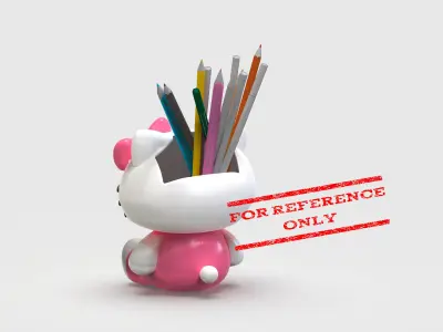 Sitting Hello Kitty Pencil Holder 3D print model