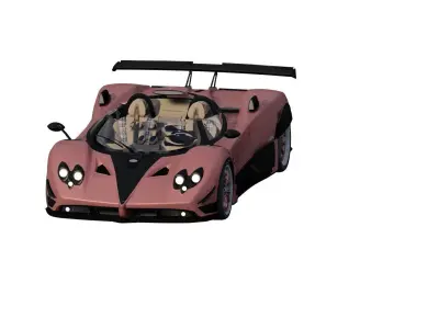Pagani Zonda HP Barchetta with interior 3D model