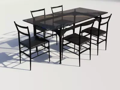 Outdoortablechairsglass 3D model
