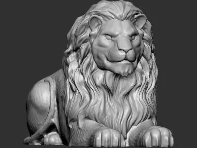 Sitting Lion 3D print model