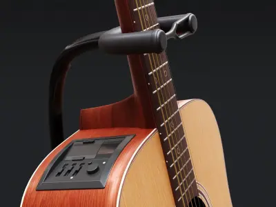 Takamine Guitar with support 3D model