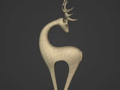 Abstract Deer Figurine - Ready for 3D Printing Low-poly 3D model