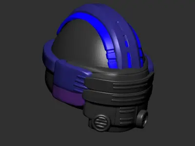 helmet high poly sculpt 3d printable ver 7 3D model 3D model
