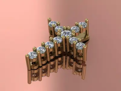 Elegant Corss Pendant Jewelry Gold 3D print model