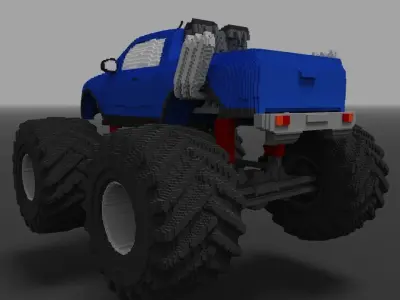 Monster Truck - Voxel Low-poly 3D model