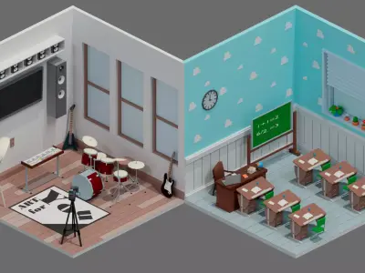 room 20 Low-poly 3D model