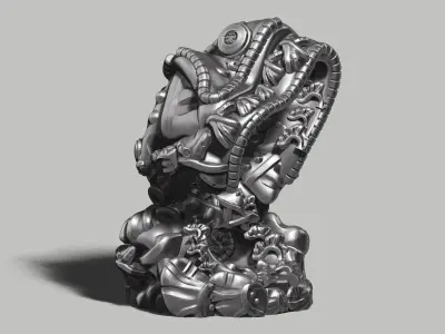Modern Abstract robotic sculpture 3d print model 152 3D print model