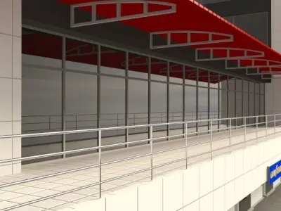Pit stop building 3D model