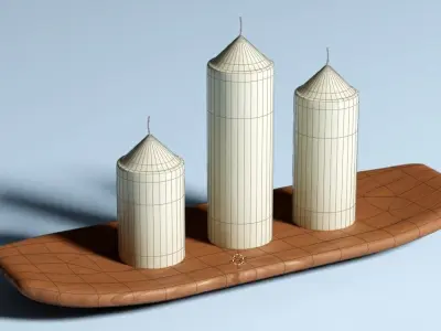 Candle arrangement Low-poly 3D model