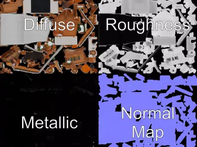 Rustic Alpine Chalet model pack Low-poly 3D model