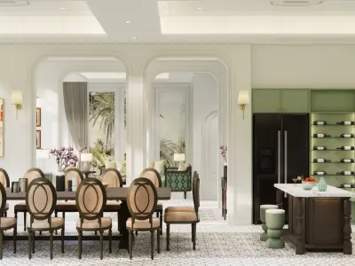 Indochine villa interior 3D model