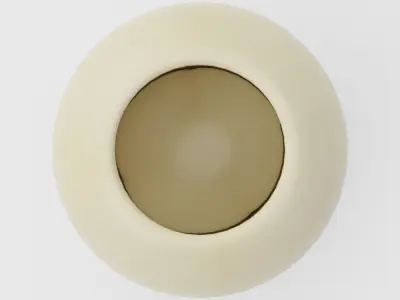 Hand Blown Frosted Art Glass Vase with Multi Color Stripe 3D model