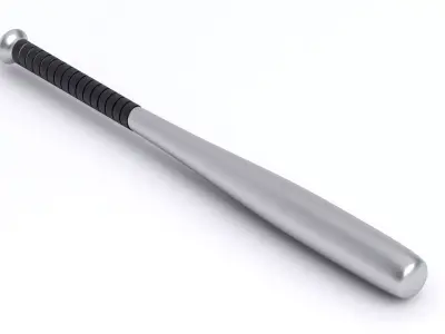Baseball Bat Silver 3D model