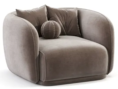 Troy Fabric Armchair 3D model