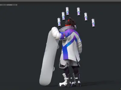 Extreme sports-snowboarding 3D model