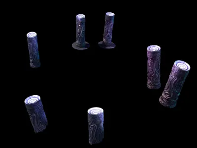 Stone Blood Bird House Room - Totem Pole 01 3D model