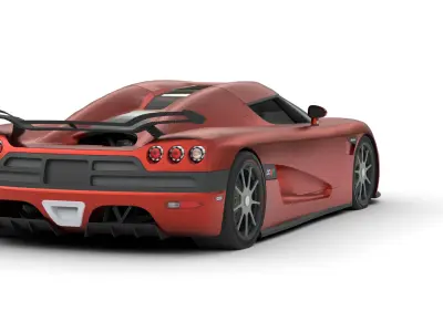 Realistic Red Koenigsegg Hypercar 3D Model High Detail Low-poly 3D model