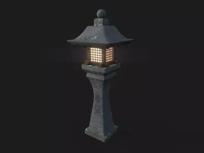 Japanese Garden Lamp Low-poly 3D model