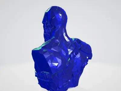 Kratos bust WIREFRAME VORONOI WIREMESH MESH 3D print model