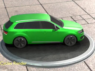 City Car 46 SUV Type-B Green Low-poly 3D model